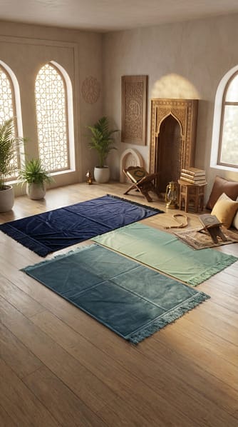 tapis de prière en velours uni