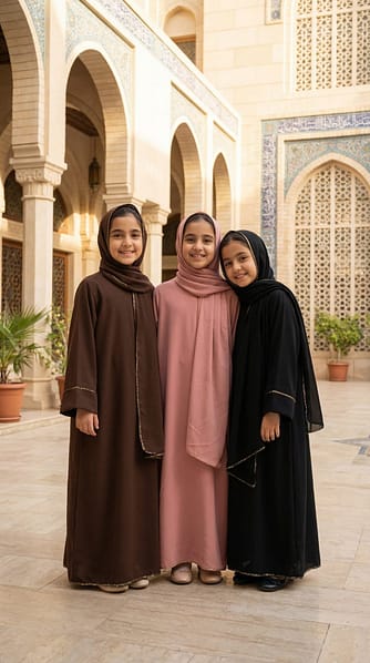 abaya fille soie de médine