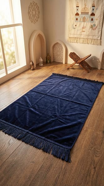 tapis de prière velours contour géométrique