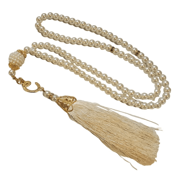 tasbih 99 perles rondes couleur blanc